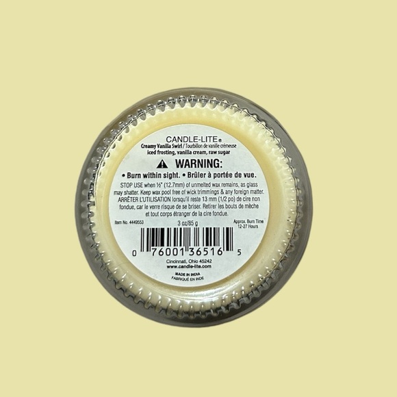 Candle-Lite Creamy Vanilla Swirl Scented Candle - Picture 2 of 3